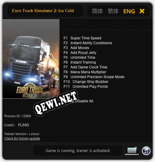 Трейнер для Euro Truck Simulator 2: Ice Cold Paint Jobs [v1.0.9]