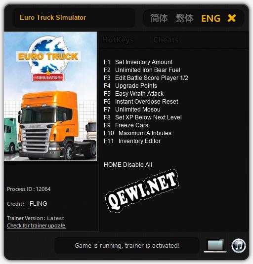 Euro Truck Simulator: Трейнер +11 [v1.9]