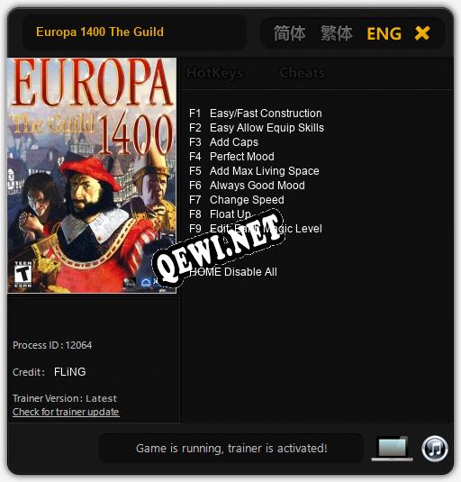 Europa 1400 The Guild: Читы, Трейнер +9 [FLiNG]