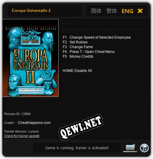 Europa Universalis 2: Трейнер +5 [v1.7]