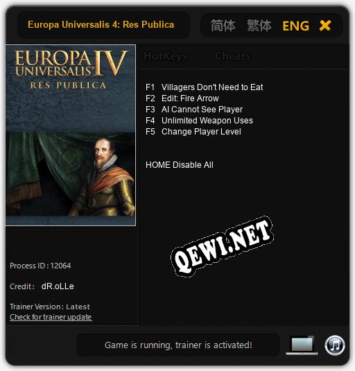 Трейнер для Europa Universalis 4: Res Publica [v1.0.4]