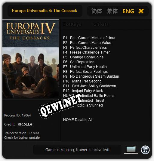 Europa Universalis 4: The Cossacks: ТРЕЙНЕР И ЧИТЫ (V1.0.32)