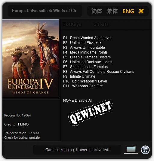 Europa Universalis 4: Winds of Change: ТРЕЙНЕР И ЧИТЫ (V1.0.64)