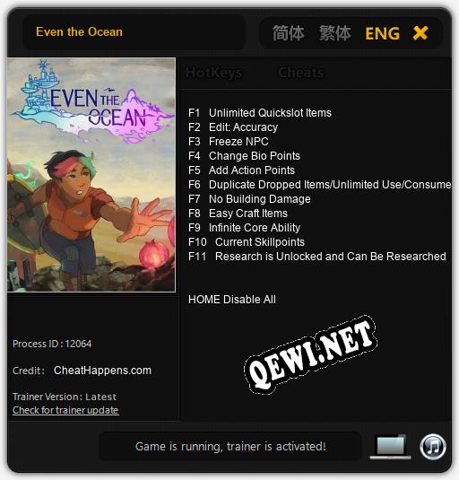 Трейнер для Even the Ocean [v1.0.1]