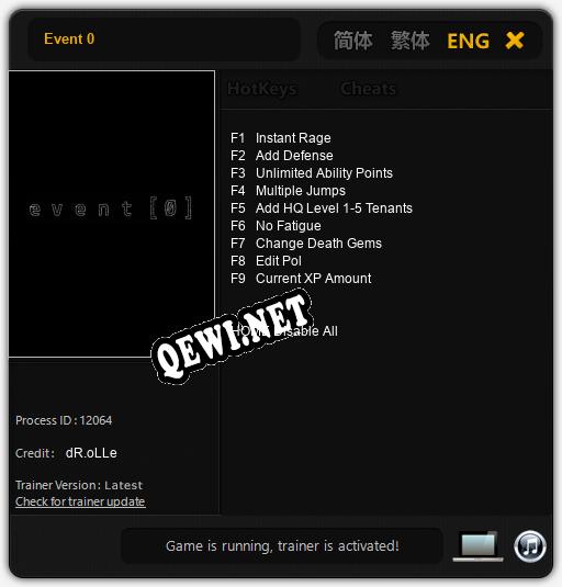 Event 0: Читы, Трейнер +9 [dR.oLLe]