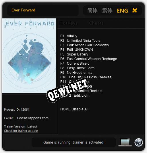 Трейнер для Ever Forward [v1.0.9]
