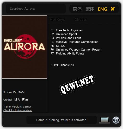 Трейнер для Everdeep Aurora [v1.0.9]
