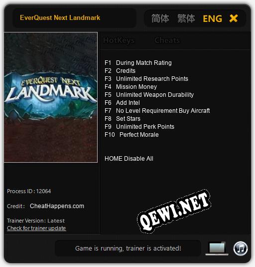 Трейнер для EverQuest Next Landmark [v1.0.9]