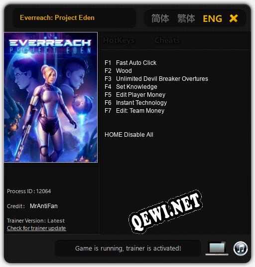 Everreach: Project Eden: Трейнер +7 [v1.4]