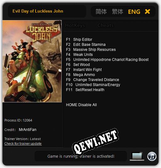 Evil Day of Luckless John: Читы, Трейнер +11 [MrAntiFan]