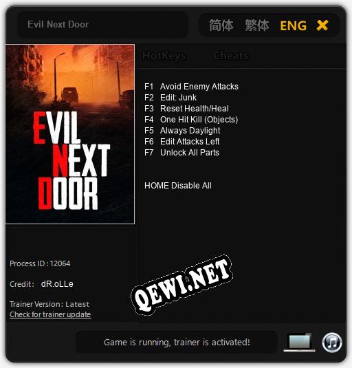 Evil Next Door: ТРЕЙНЕР И ЧИТЫ (V1.0.48)