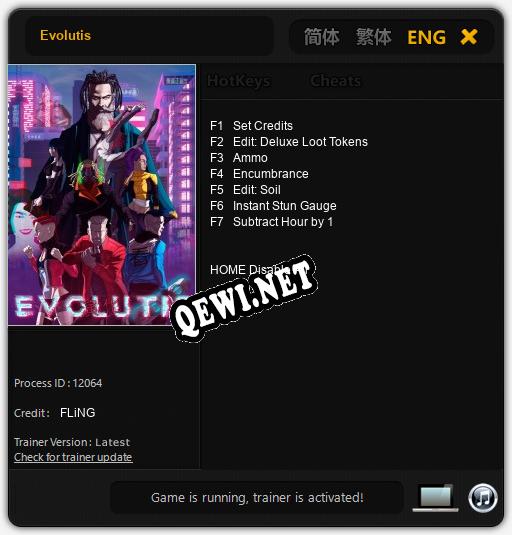 Трейнер для Evolutis [v1.0.3]