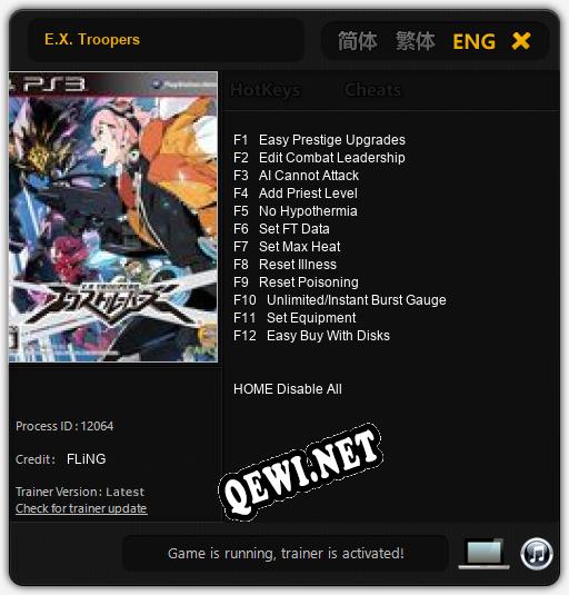 Трейнер для E.X. Troopers [v1.0.3]