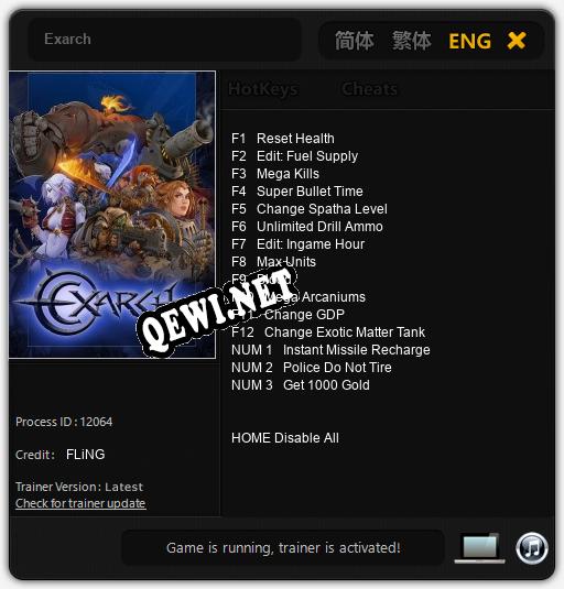 Exarch: Трейнер +15 [v1.2]