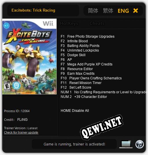 Excitebots: Trick Racing: Читы, Трейнер +14 [FLiNG]