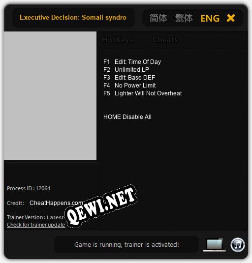 Executive Decision: Somali syndrome: ТРЕЙНЕР И ЧИТЫ (V1.0.39)