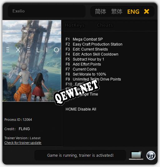 Exelio: Трейнер +12 [v1.8]
