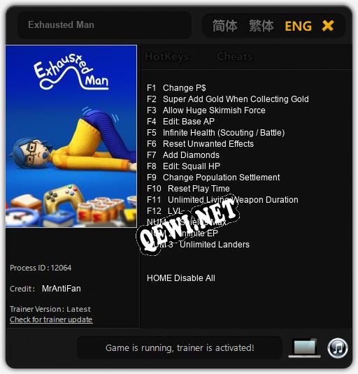 Трейнер для Exhausted Man [v1.0.5]