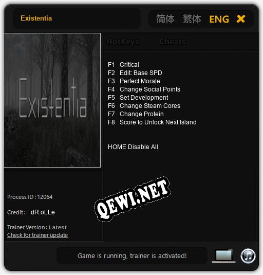 Existentia: Трейнер +8 [v1.9]