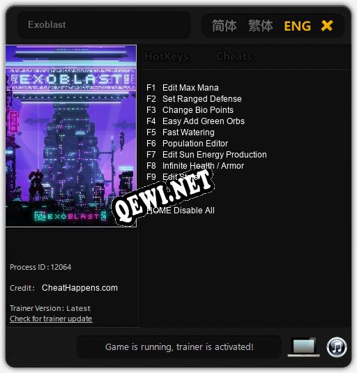 Exoblast: ТРЕЙНЕР И ЧИТЫ (V1.0.49)