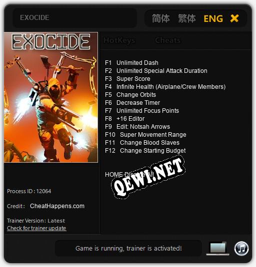 Трейнер для EXOCIDE [v1.0.1]