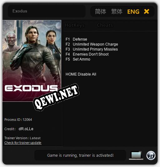 Exodus: ТРЕЙНЕР И ЧИТЫ (V1.0.6)