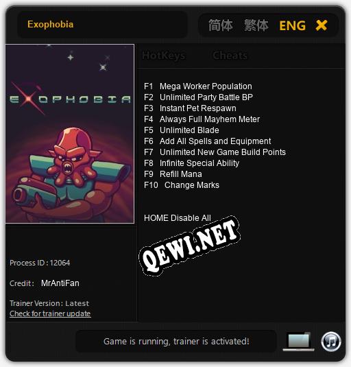Трейнер для Exophobia [v1.0.1]