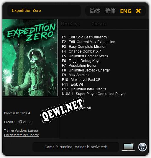 Expedition Zero: ТРЕЙНЕР И ЧИТЫ (V1.0.64)