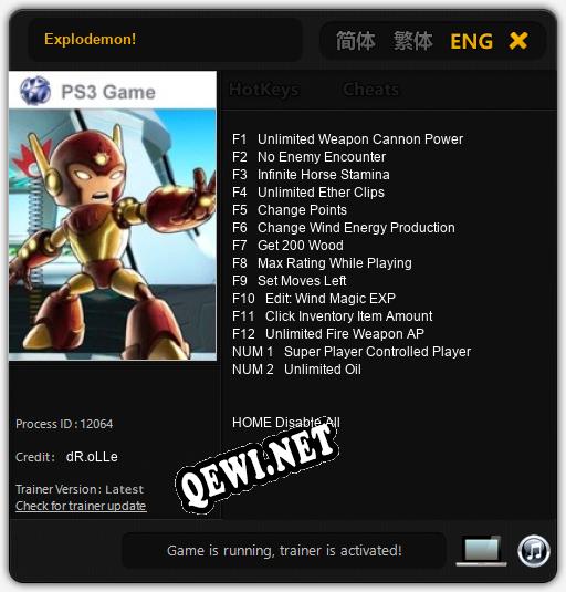 Трейнер для Explodemon! [v1.0.9]