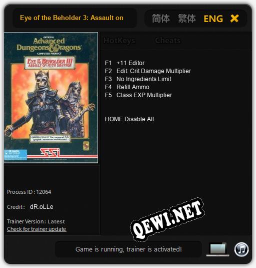 Eye of the Beholder 3: Assault on Myth Drannor: Читы, Трейнер +5 [dR.oLLe]