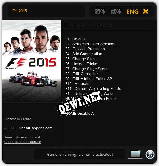 Трейнер для F1 2015 [v1.0.7]