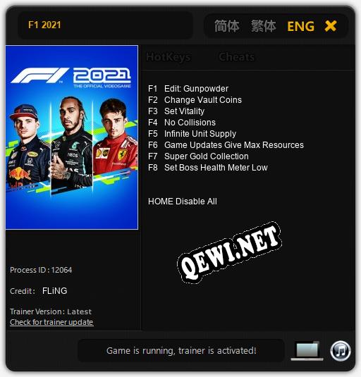 F1 2021: Трейнер +8 [v1.4]