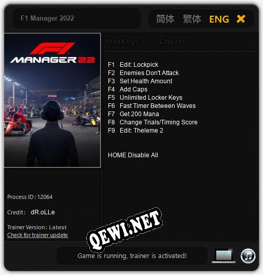 F1 Manager 2022: Трейнер +9 [v1.9]