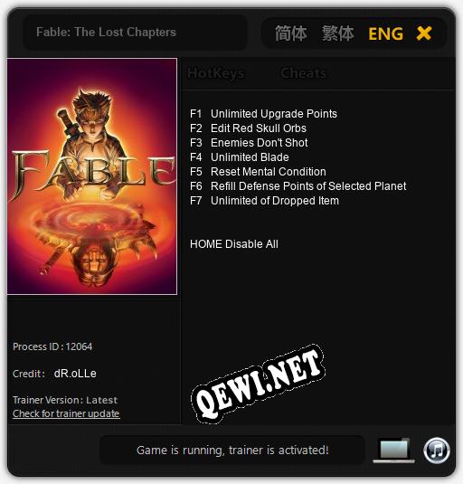 Fable: The Lost Chapters: Трейнер +7 [v1.4]