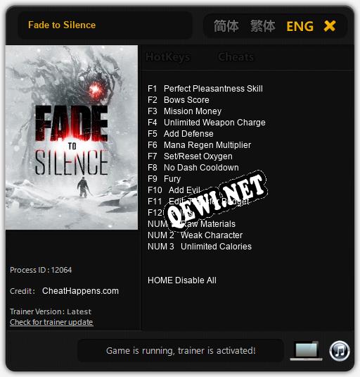 Fade to Silence: Читы, Трейнер +15 [CheatHappens.com]