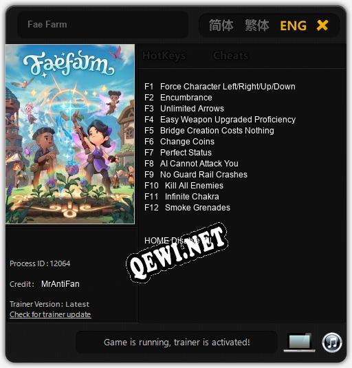 Трейнер для Fae Farm [v1.0.9]