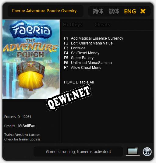 Faeria: Adventure Pouch: Oversky: Трейнер +7 [v1.8]