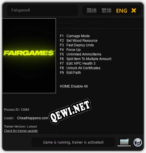 Fairgame$: Читы, Трейнер +9 [CheatHappens.com]
