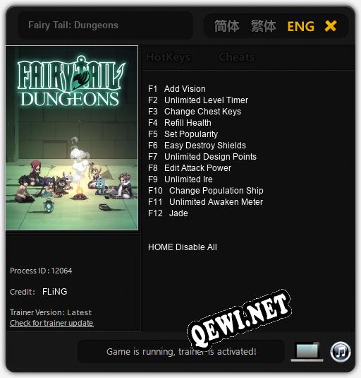 Трейнер для Fairy Tail: Dungeons [v1.0.9]