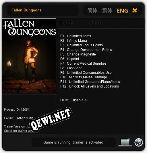 Fallen Dungeons: Читы, Трейнер +12 [MrAntiFan]