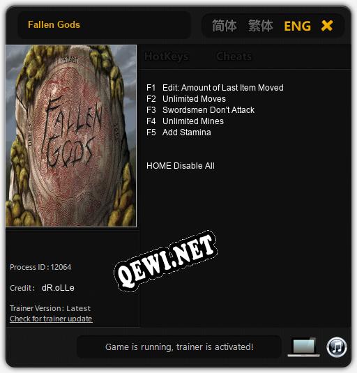 Fallen Gods: Трейнер +5 [v1.5]