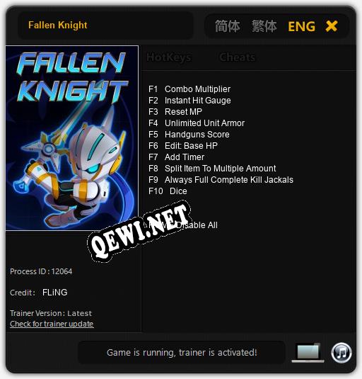 Fallen Knight: Трейнер +10 [v1.8]