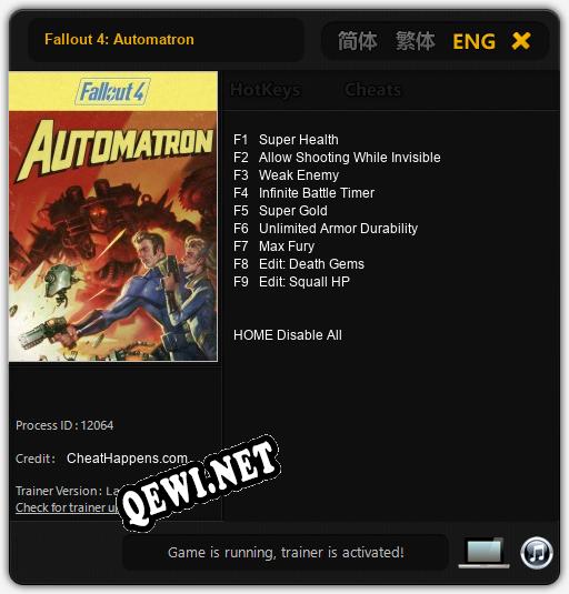 Трейнер для Fallout 4: Automatron [v1.0.2]