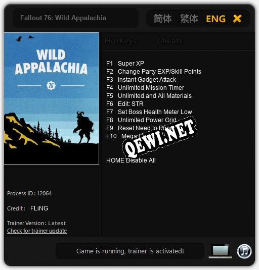 Fallout 76: Wild Appalachia: ТРЕЙНЕР И ЧИТЫ (V1.0.5)