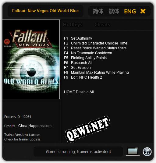 Fallout: New Vegas Old World Blues: Трейнер +9 [v1.2]