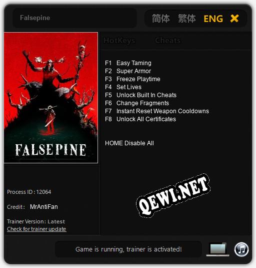 Falsepine: Читы, Трейнер +8 [MrAntiFan]