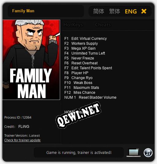 Трейнер для Family Man [v1.0.3]