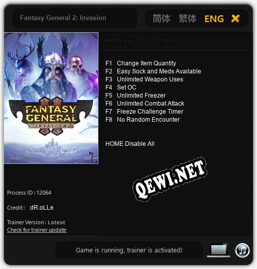 Fantasy General 2: Invasion: Трейнер +8 [v1.2]
