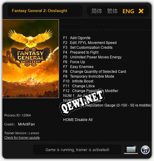 Трейнер для Fantasy General 2: Onslaught [v1.0.3]