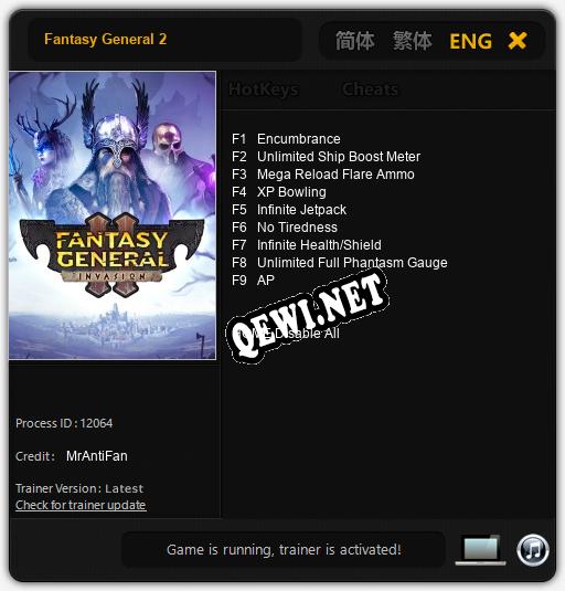 Fantasy General 2: ТРЕЙНЕР И ЧИТЫ (V1.0.32)